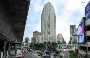 Exchange Tower Bangkok with BTS skybridge in foreground