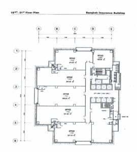 Bangkok Insurance (BKI Tower) Typical Subdivided Floor Plan